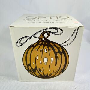 Vintage Dept 56 Optic Mercury Glass Christmas Balls 150mm gold